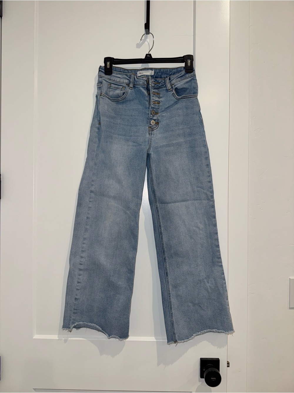 Light Blue High-Rise Cropped Wide-Leg TNR Jeans